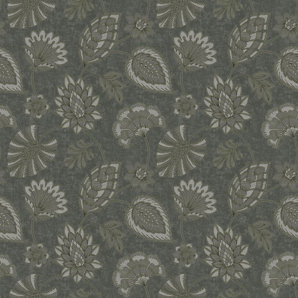 Galerie DWP0351-02 Elegance Flower Fan Silver Grey Wallpaper DWP0351-02 Silver Grey Wallpaper