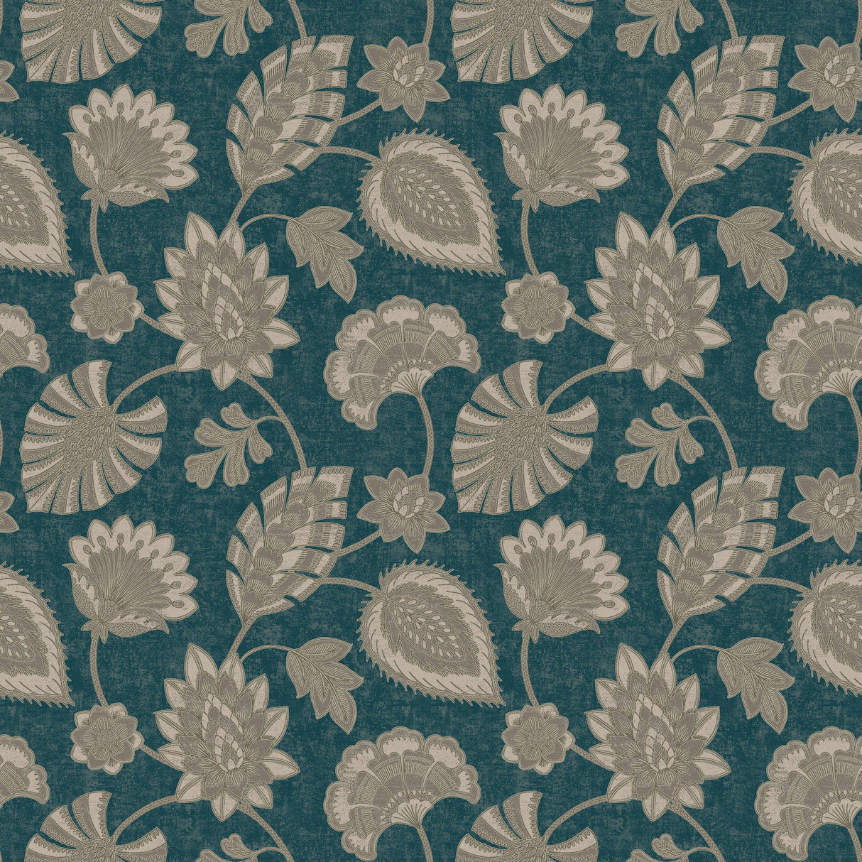 Galerie DWP0351-05 Elegance Flower Fan Blue Wallpaper DWP0351-05 Blue Wallpaper