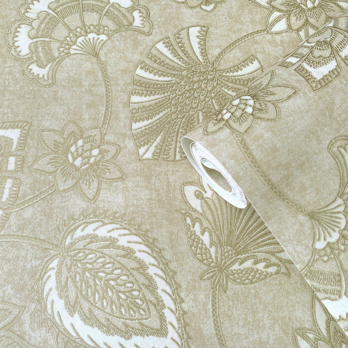 Galerie DWP0351-03 Elegance Flower Fan Beige Wallpaper DWP0351-03 Beige Wallpaper