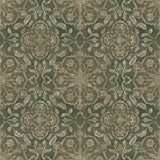 Galerie DWP0353-01 Elegance Floral Stripe Green Wallpaper DWP0353-01 Green Wallpaper
