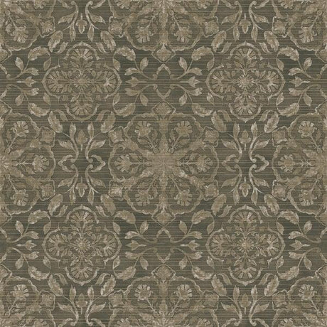 Galerie DWP0353-02 Floral Stripe Bronze Brown Wallpaper