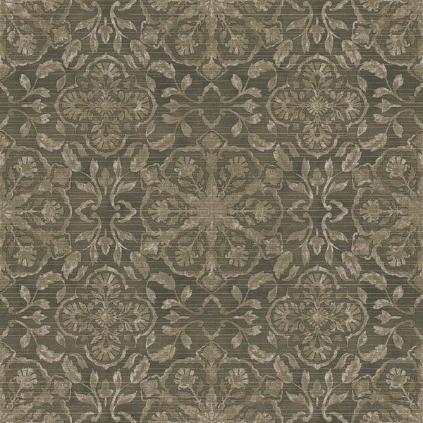 Galerie DWP0353-02 Floral Stripe Bronze Brown Wallpaper