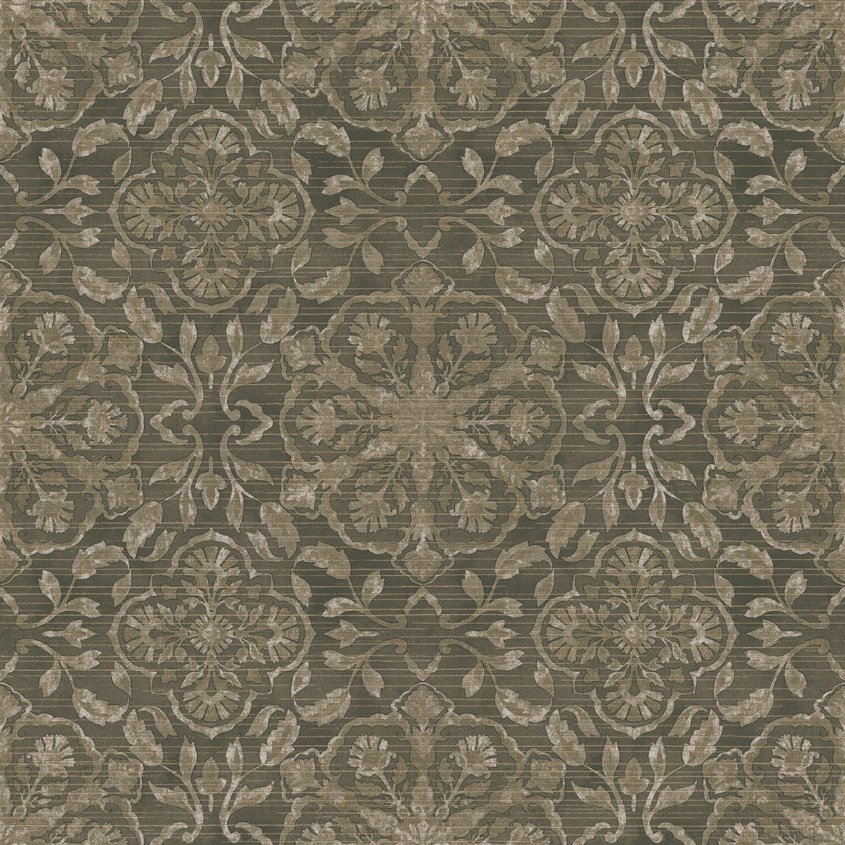 Galerie DWP0353-02 Elegance Floral Stripe Bronze Brown Wallpaper DWP0353-02 Bronze Brown Wallpaper