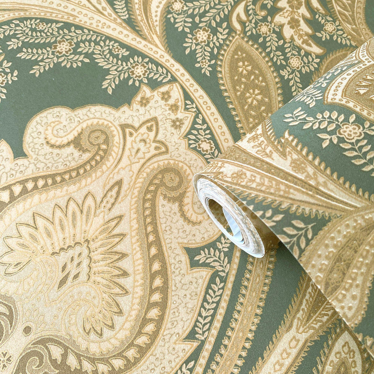 Galerie DWP0355-01 Elegance Paisley Green Wallpaper DWP0355-01 Green Wallpaper