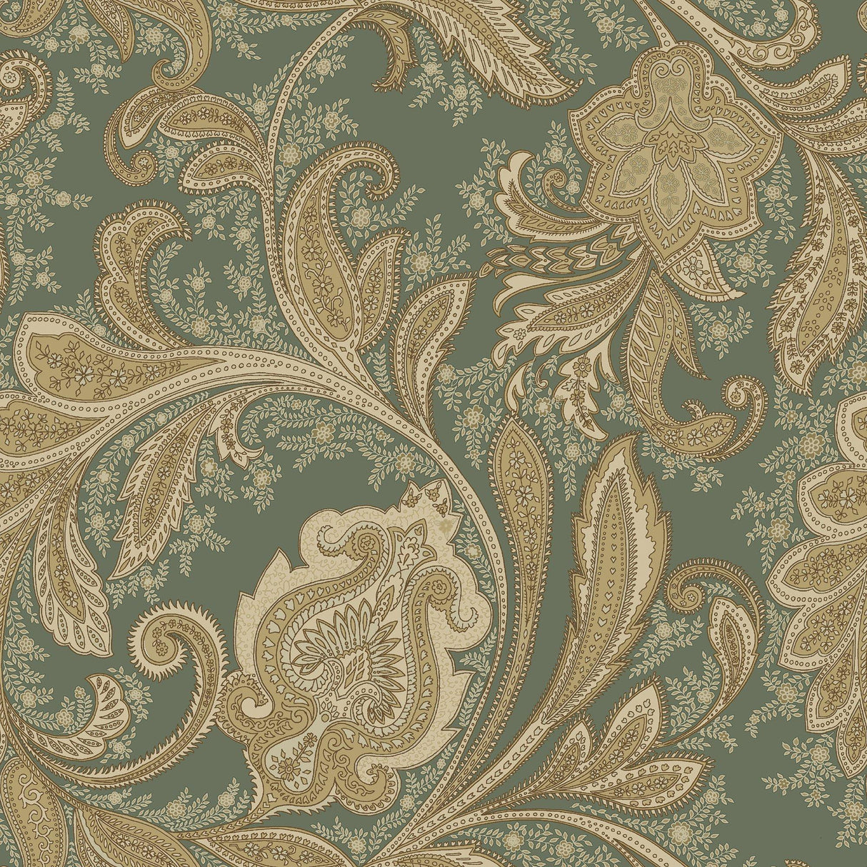 Galerie DWP0355-01 Elegance Paisley Green Wallpaper DWP0355-01 Green Wallpaper