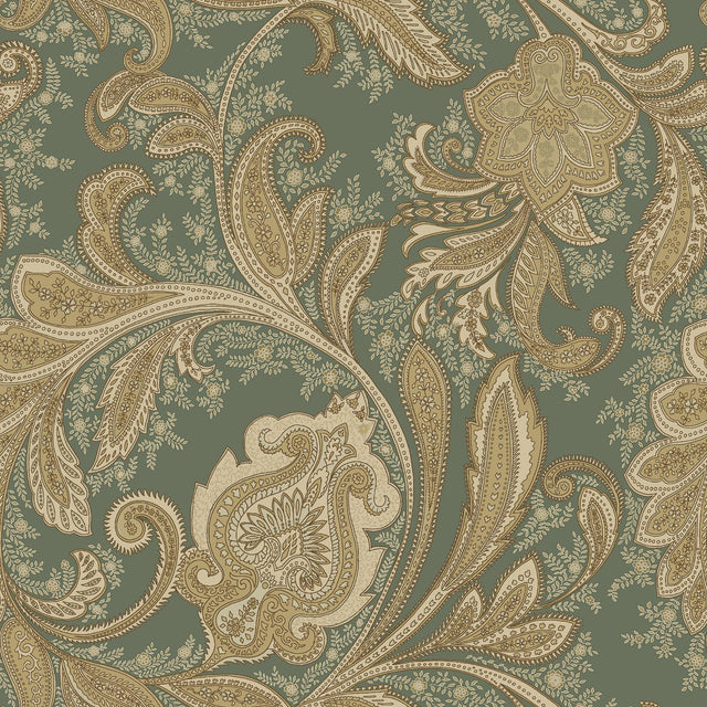 Galerie DWP0355-01 Elegance Paisley Green Wallpaper DWP0355-01 Green Wallpaper