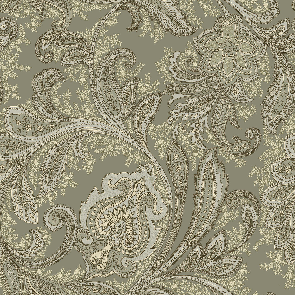 Galerie DWP0355-02 Elegance Paisley Silver Grey Wallpaper DWP0355-02 Silver Grey Wallpaper