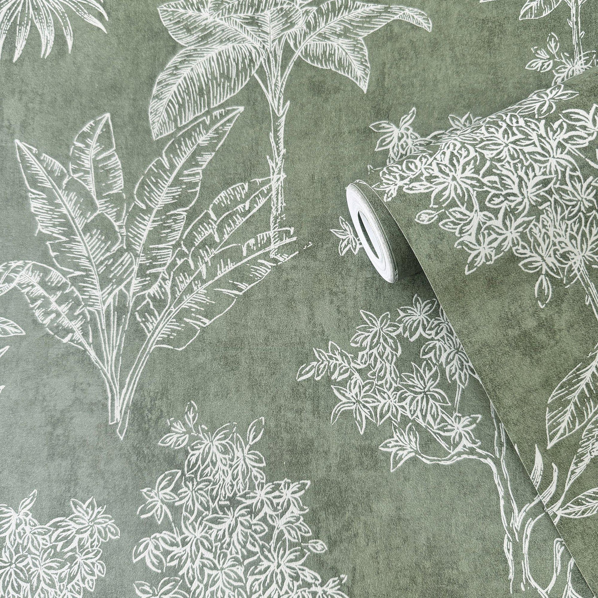 Galerie DWP0361-01 Zen Floating Foliage Green Wallpaper DWP0361-01 Green Wallpaper