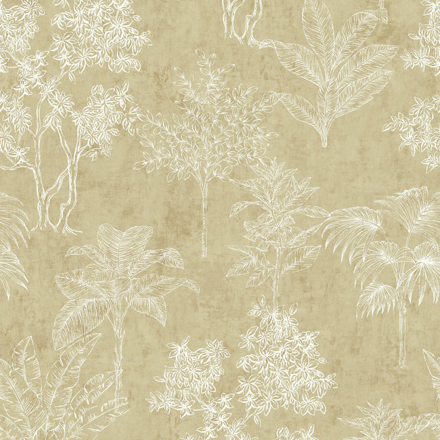 Galerie DWP0361-03 Zen Floating Foliage Bronze Brown Wallpaper DWP0361-03 Bronze Brown Wallpaper