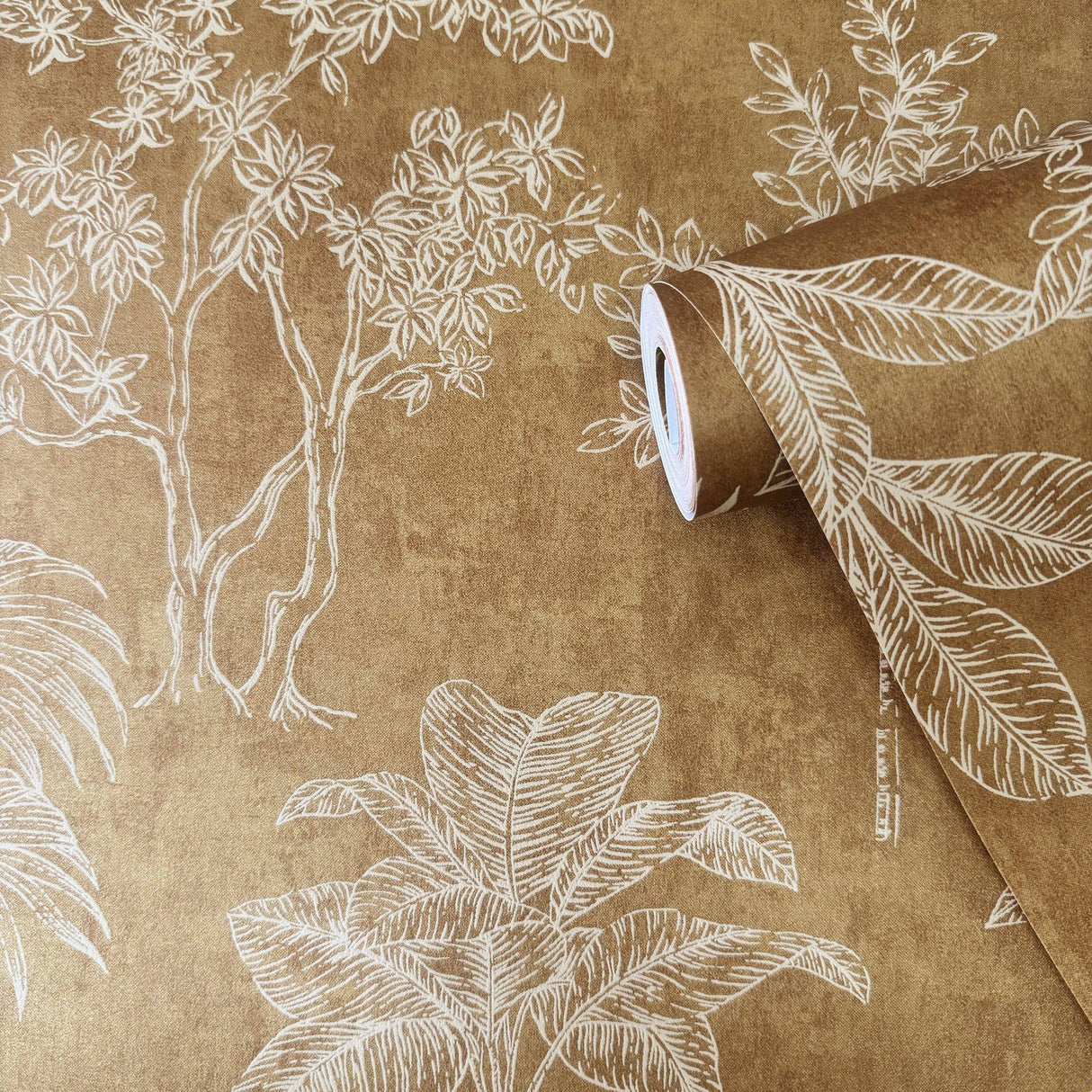 Galerie DWP0361-04 Zen Floating Foliage Gold Wallpaper DWP0361-04 Gold Wallpaper