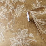 Galerie DWP0361-04 Zen Floating Foliage Gold Wallpaper DWP0361-04 Gold Wallpaper