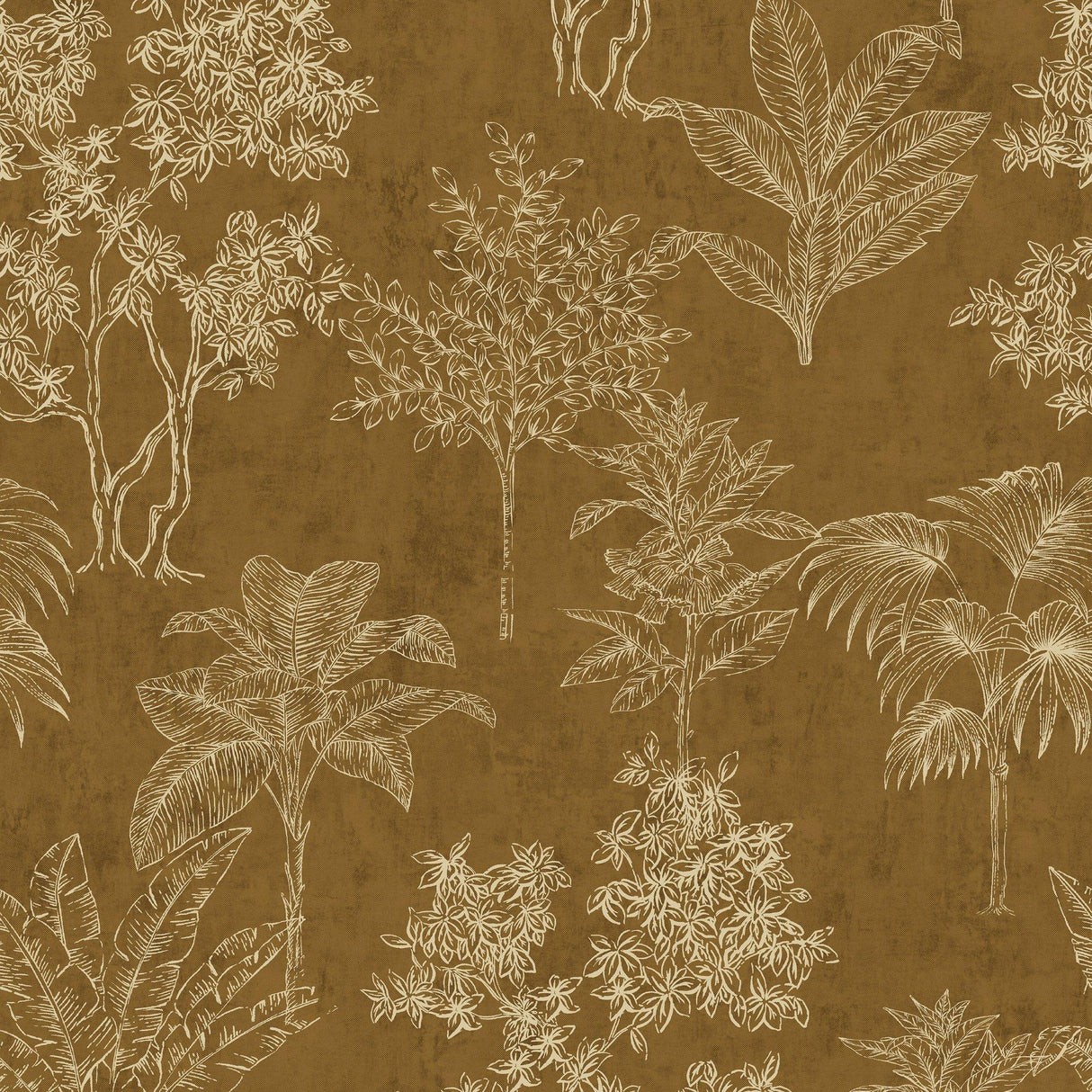 Galerie DWP0361-04 Zen Floating Foliage Gold Wallpaper DWP0361-04 Gold Wallpaper