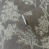 Galerie DWP0361-05 Zen Floating Foliage Silver Grey Wallpaper DWP0361-05 Silver Grey Wallpaper