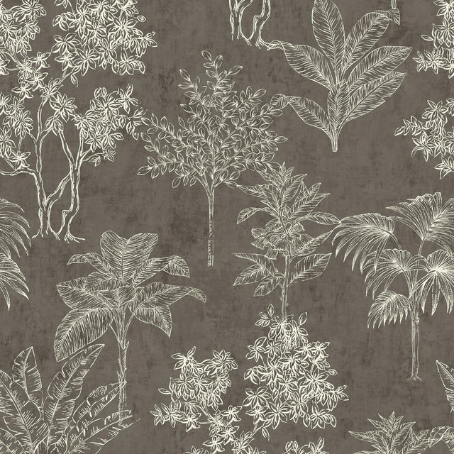 Galerie DWP0361-05 Zen Floating Foliage Silver Grey Wallpaper DWP0361-05 Silver Grey Wallpaper
