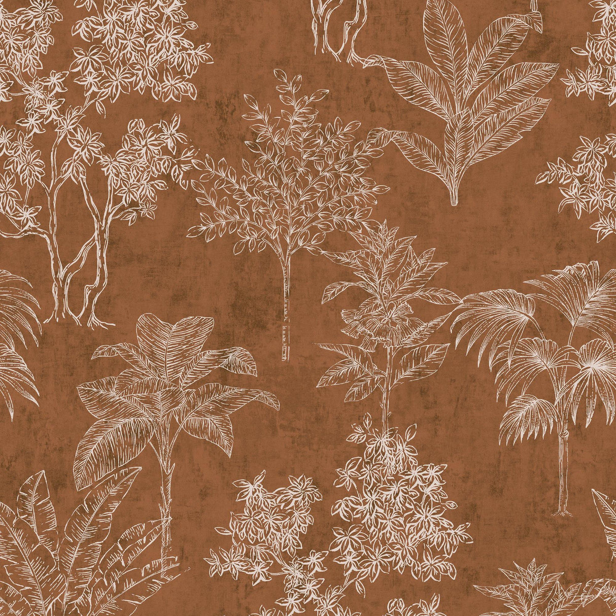 Galerie DWP0361-07 Zen Floating Foliage Orange Wallpaper DWP0361-07 Orange Wallpaper