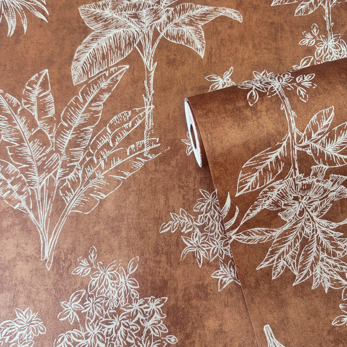 Galerie DWP0361-07 Zen Floating Foliage Orange Wallpaper DWP0361-07 Orange Wallpaper
