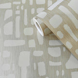 Galerie DWP0364-02 Zen Chunky Geo Cream Wallpaper DWP0364-02 Cream Wallpaper