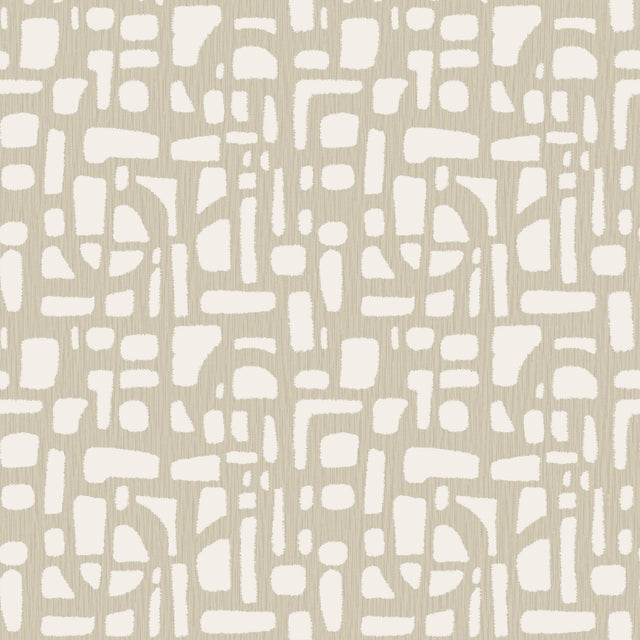 Galerie DWP0364-02 Zen Chunky Geo Cream Wallpaper DWP0364-02 Cream Wallpaper