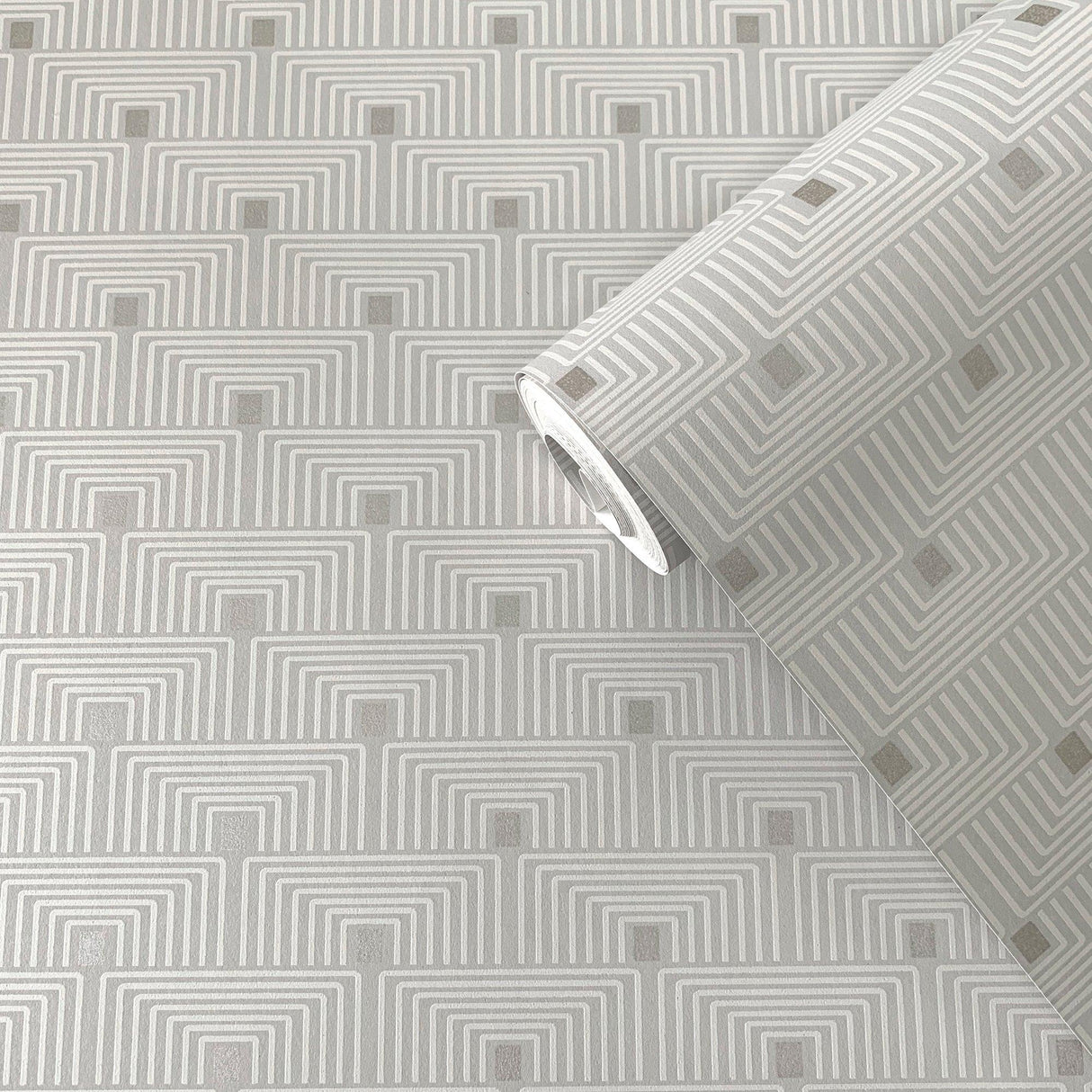 Galerie F-PL3002 Boutique Geo Key Silver Grey Wallpaper F-PL3002 Silver Grey Wallpaper