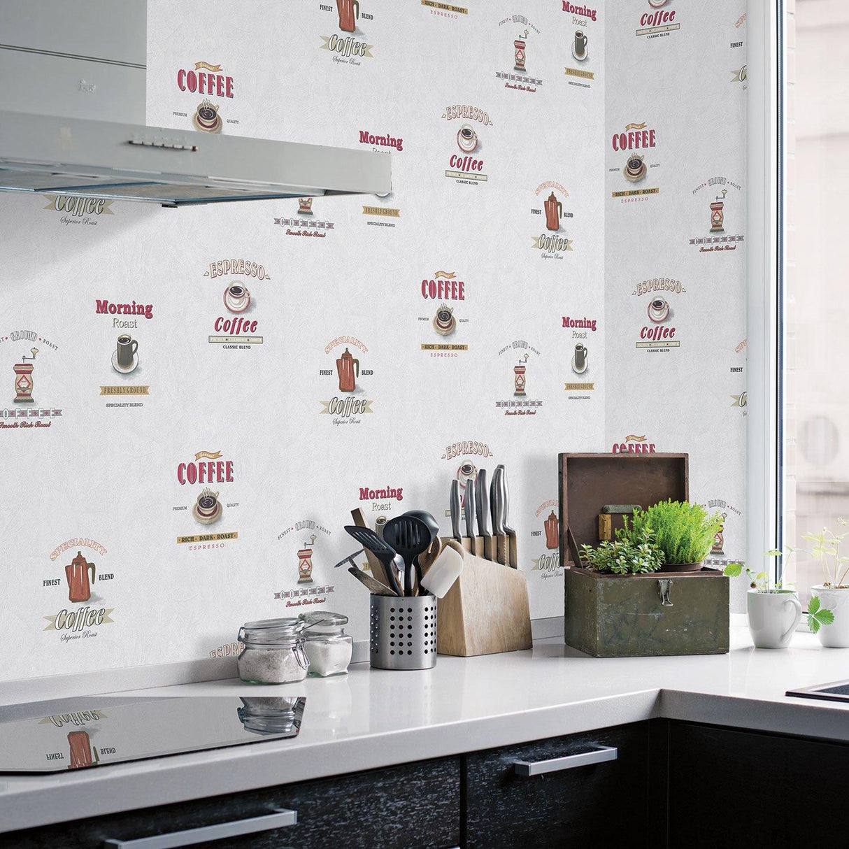 Galerie G12240 Kitchen Recipes Novelty Silver Grey Wallpaper G12240 Silver Grey Wallpaper