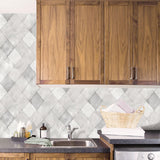 Galerie G12260 Kitchen Recipes Tile Brick Stone Silver Grey Wallpaper G12260 Silver Grey Wallpaper