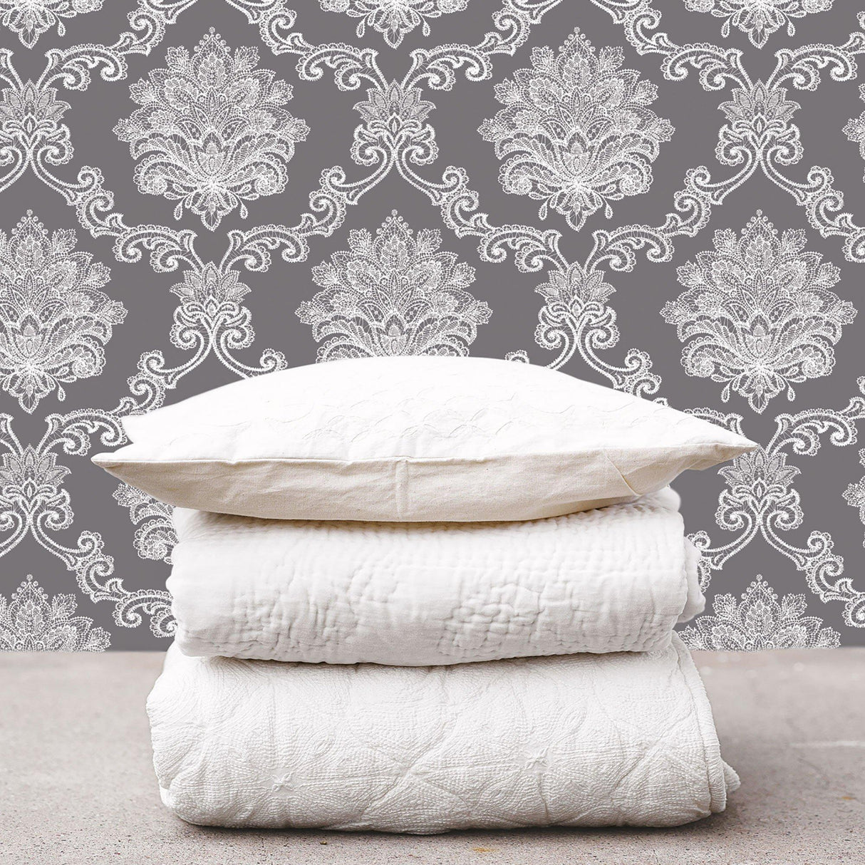 Galerie G56274 Nordic Elements Damask Black Wallpaper G56274 Black Wallpaper