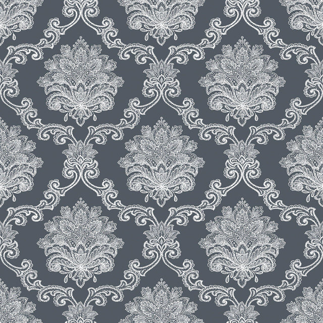 Galerie G56274 Nordic Elements Damask Black Wallpaper G56274 Black Wallpaper