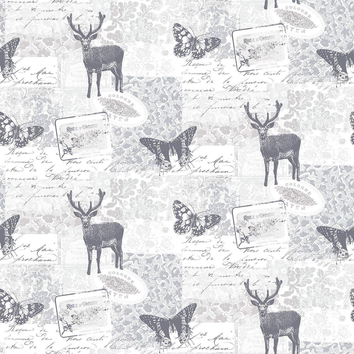 Galerie G56296 Nordic Elements Motif Silver Grey Wallpaper G56296 Silver Grey Wallpaper