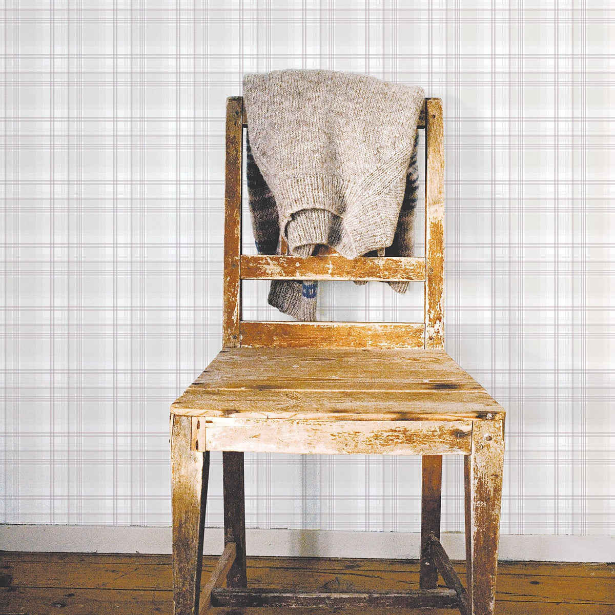 Galerie G56305 Nordic Elements Check Plaid Cream Wallpaper G56305 Cream Wallpaper