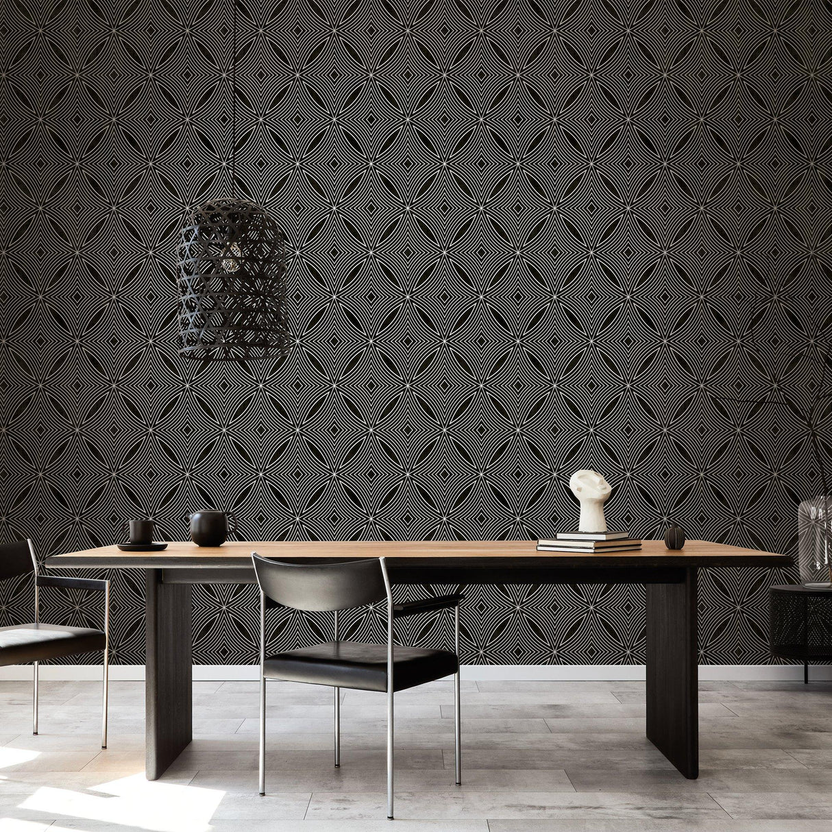 Galerie G67732 Special FX 2 Metallic Spiral Black Wallpaper G67732 Black Wallpaper