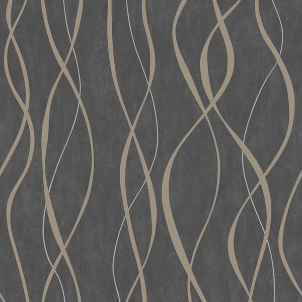 Galerie G67737 Glitter Ribbons Bronze Brown Wallpaper