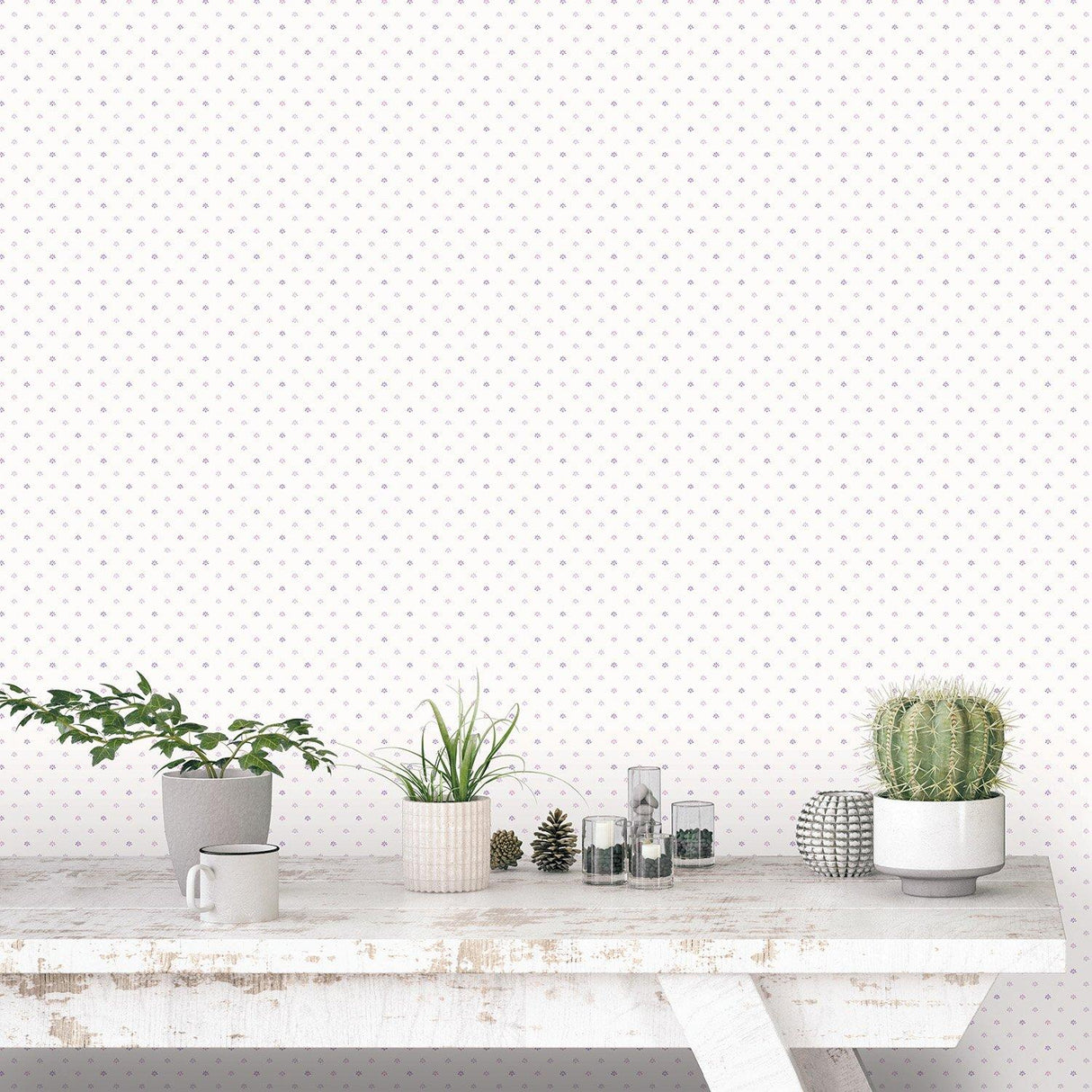 Galerie G67901 Miniatures 2 Mini Fan Motif Purple Lilac Wallpaper G67901 Purple Lilac Wallpaper