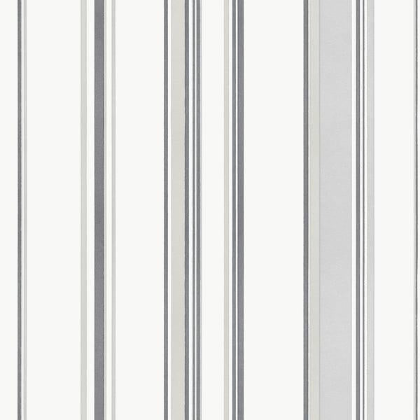 Galerie G68055 Casual Stripe Silver Grey Wallpaper