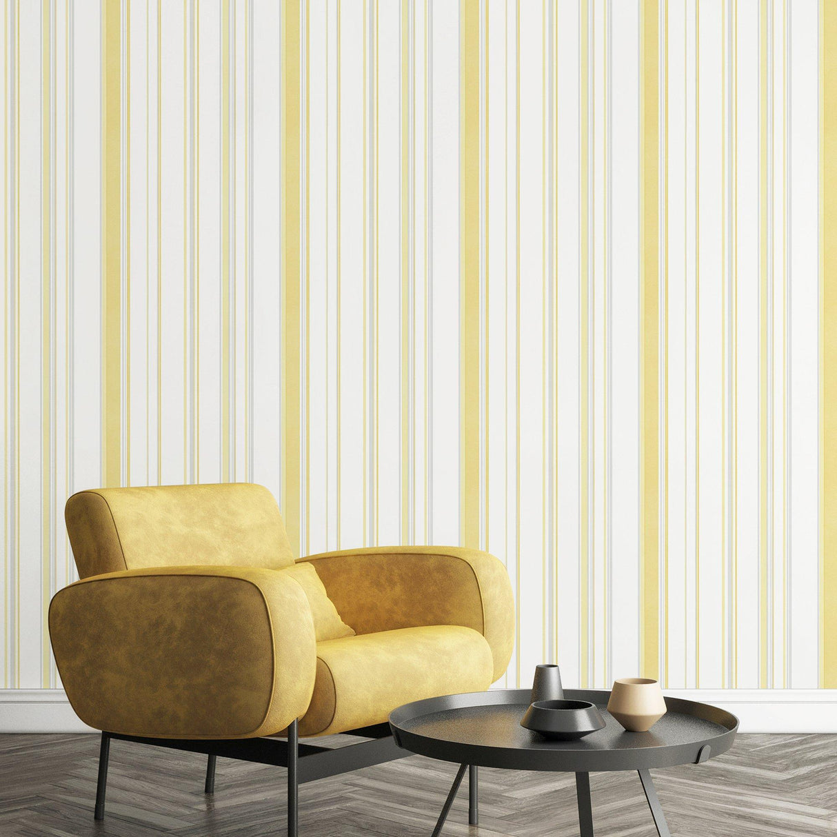 Galerie G68059 Smart Stripes 3 Casual Stripe Yellow Wallpaper G68059 Yellow Wallpaper