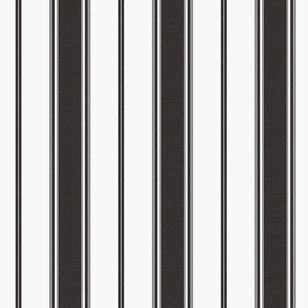 Galerie G68061 Heritage Stripe Black Wallpaper