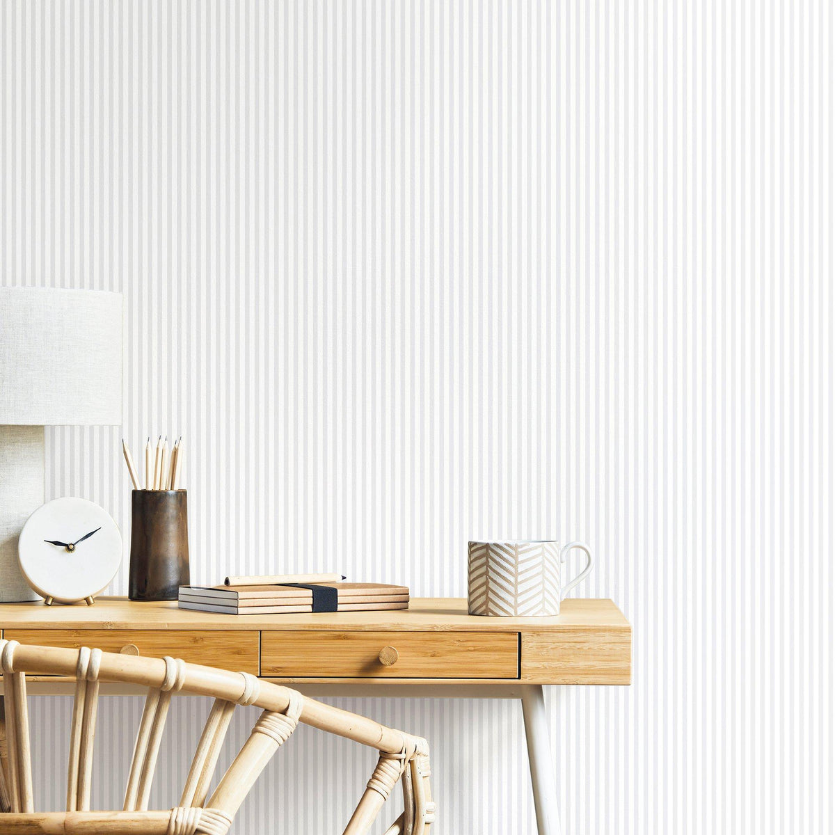 Galerie G68071 Smart Stripes 3 Shirt Stripe Silver Grey Wallpaper G68071 Silver Grey Wallpaper