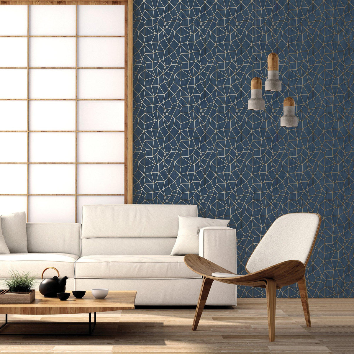 Galerie G68082 Special FX 2 Glitter Web Blue Wallpaper G68082 Blue Wallpaper