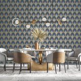 Galerie G68083 Special FX 2 Nouveau Scallop Blue Wallpaper G68083 Blue Wallpaper