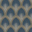 Galerie G68083 Special FX 2 Nouveau Scallop Blue Wallpaper G68083 Blue Wallpaper