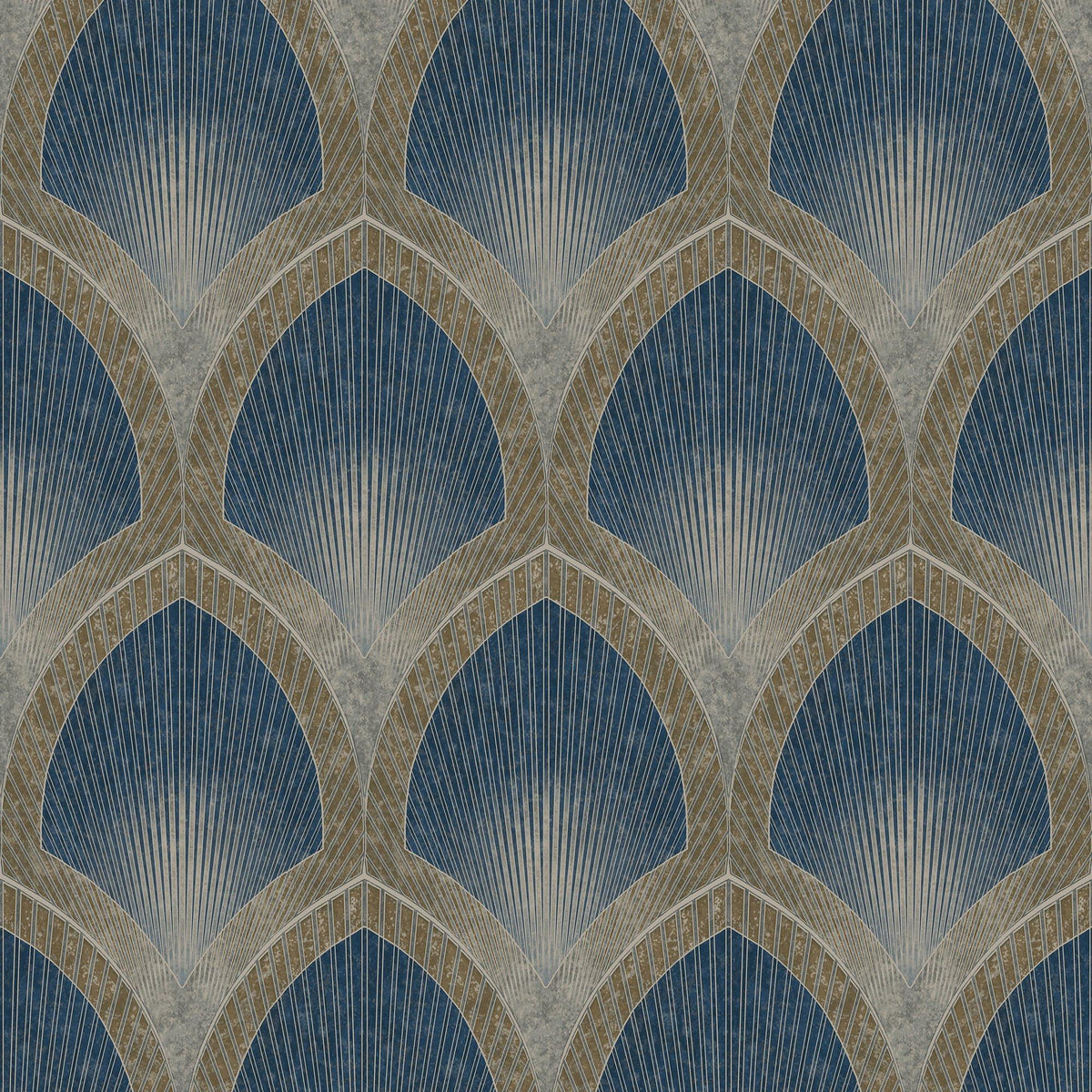 Galerie G68083 Special FX 2 Nouveau Scallop Blue Wallpaper G68083 Blue Wallpaper