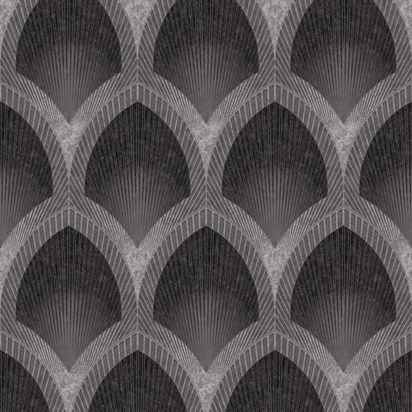 Galerie G68084 Nouveau Scallop Silver Grey Wallpaper