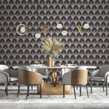 Galerie G68084 Special FX 2 Nouveau Scallop Silver Grey Wallpaper G68084 Silver Grey Wallpaper