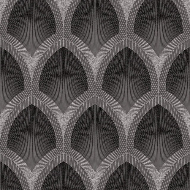 Galerie G68084 Special FX 2 Nouveau Scallop Silver Grey Wallpaper G68084 Silver Grey Wallpaper