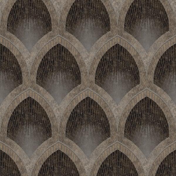 Galerie G68087 Nouveau Scallop Bronze Brown Wallpaper
