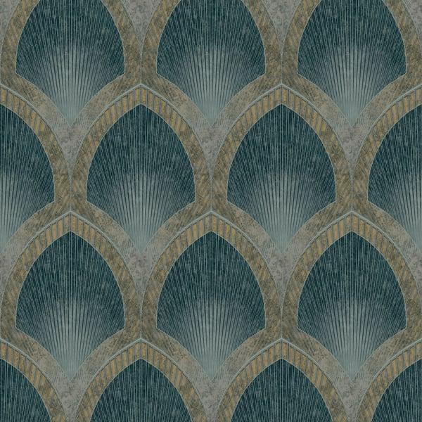 Galerie G68085 Nouveau Scallop Green Wallpaper