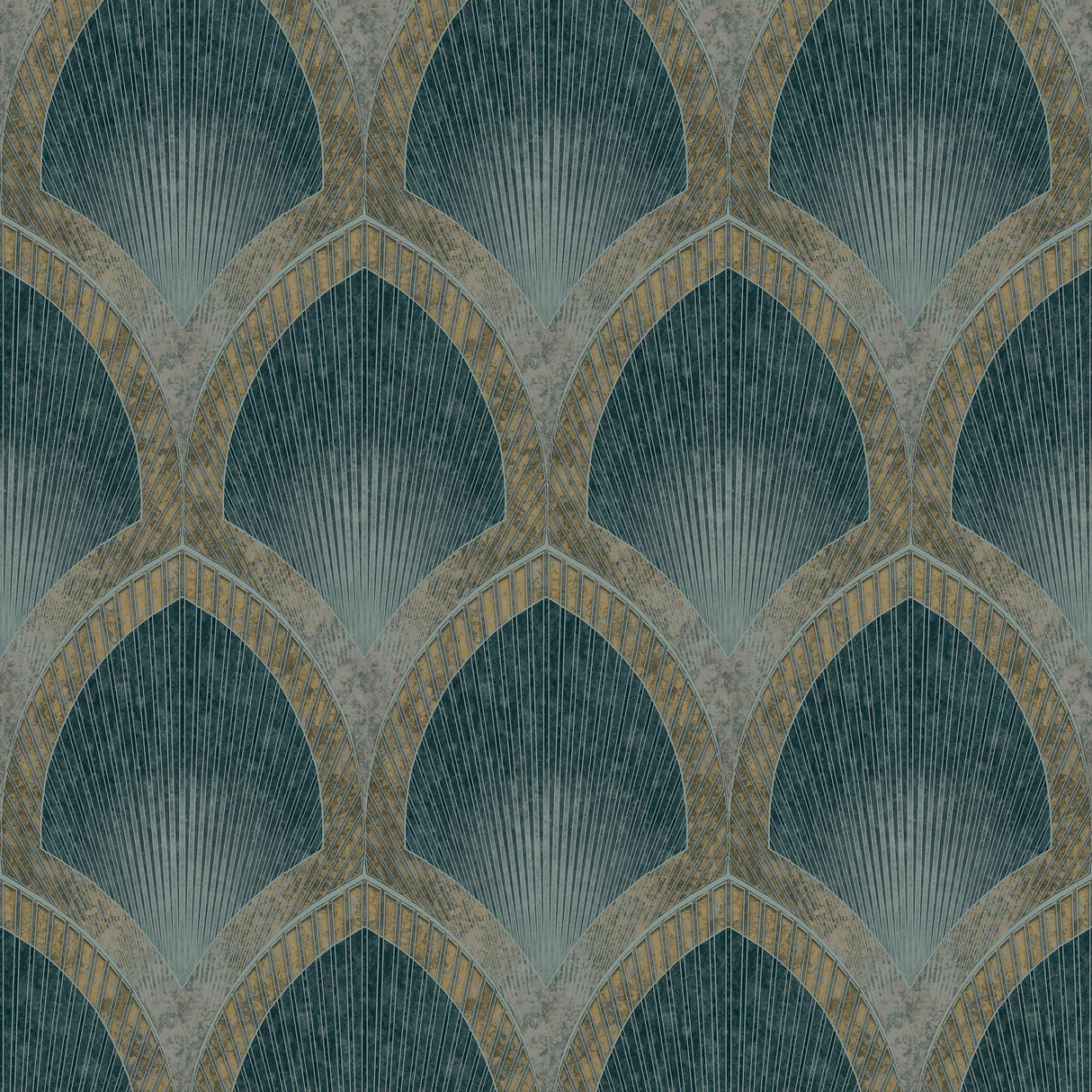 Galerie G68085 Special FX 2 Nouveau Scallop Green Wallpaper G68085 Green Wallpaper