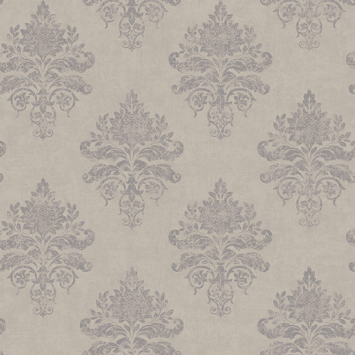 Galerie G68669 Palazzo 2 Medallion Damask Silver Grey Wallpaper G68669 Silver Grey Wallpaper