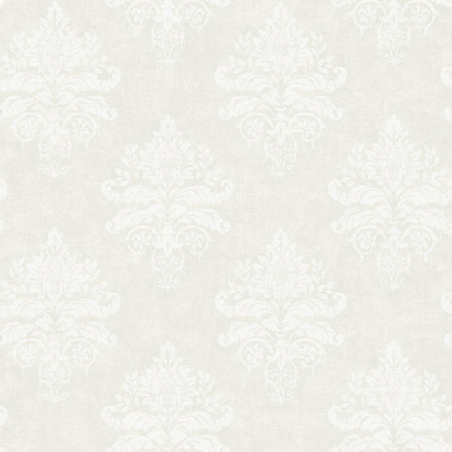 Galerie G68672 Palazzo 2 Medallion Damask White Wallpaper G68672 White Wallpaper