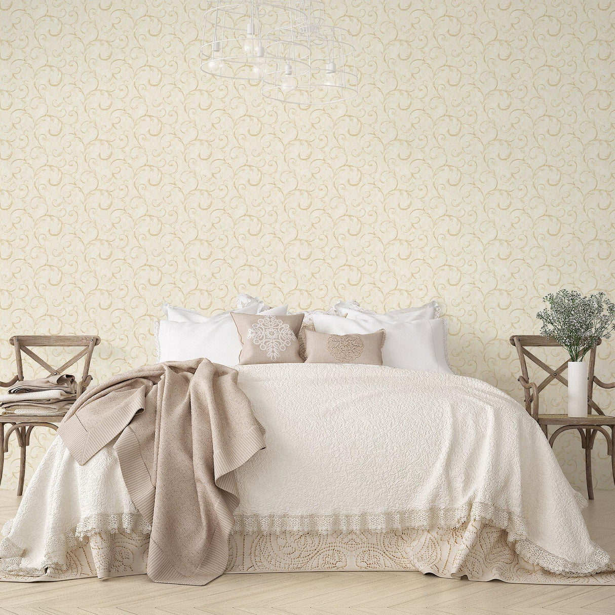 Galerie G68673 Palazzo 2 Palazzo Scroll Beige Wallpaper G68673 Beige Wallpaper