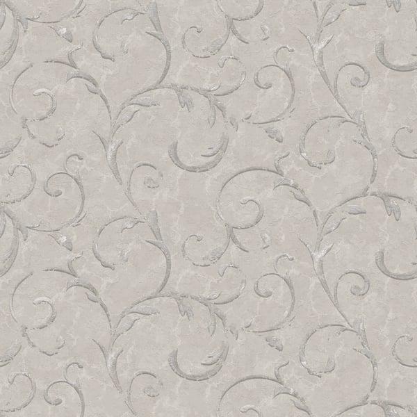 Galerie G68675 Palazzo Scroll Silver Grey Wallpaper